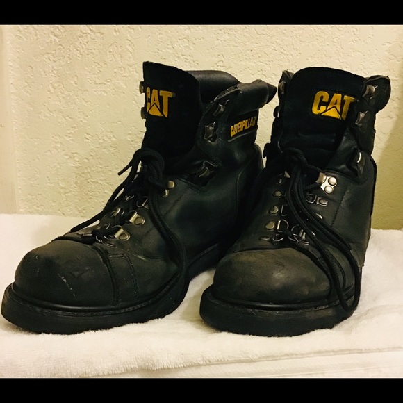 caterpillar black work boots
